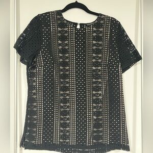 Banana Republic Black Lace Layered Women's Blouse
